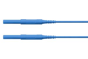 HSPL 8568 / AWG16 / 200 / BL - Banana Test Lead, 4mm Banana Plug, Shrouded, 4mm Banana Plug, Shrouded, 6.6 ft, 2 m, Blue, 16 A - SCHUTZINGER