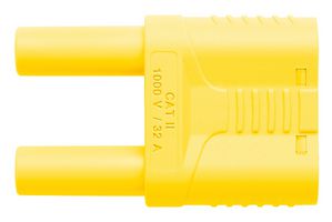 SKURZ 6100 / 19-4 IG 2MB NI / GE - Banana Test Connector, Plug, Cable Mount, 32 A, 1 kV, Nickel Plated Contacts, Yellow - SCHUTZINGER