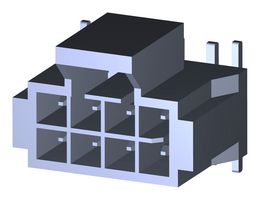 105429-1106 - Pin Header, Power, 2.5 mm, 2 Rows, 6 Contacts, Surface Mount Straight, Nano-Fit 105429 - MOLEX