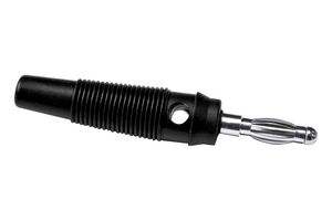 BU-32616-0 - Banana Test Connector, Plug, Cable Mount, 24 A, 60 VDC, Nickel Plated Contacts, Black - MUELLER ELECTRIC