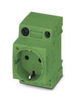 EO-CF/UT/LED/F/GN - Pin & Sleeve Connector, 16 A, 250 V, DIN Rail Mount, Socket, 2P, Green - PHOENIX CONTACT