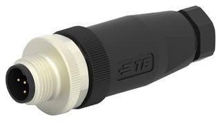 T4111401051-000 - Sensor Connector, PG7/4-6mm, M12, Male, 5 Positions, Screw Pin, Straight Cable Mount - TE CONNECTIVITY