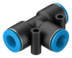 153131 - Pneumatic Fitting, Push-In T-Fitting, 14 bar, 10 mm, PBT (Polybutylene Terephthalate), QST - FESTO