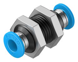 153158 - Pneumatic Fitting, Push-In Bulkhead Fitting, M14, 14 bar, 6 mm, Brass, QSS - FESTO