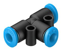153366 - Pneumatic Fitting, Push-In T-Fitting, 14 bar, 4 mm, PBT (Polybutylene Terephthalate), QSMT - FESTO