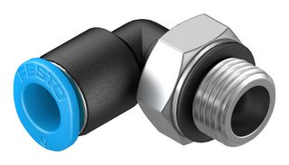 QSML-G1/8-6 - Pneumatic Fitting, Push-In L-Fitting, G1/8, 14 bar, 6 mm, PBT (Polybutylene Terephthalate), QSML - FESTO