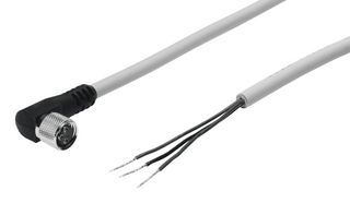 SIM-M8-3WD-2,5-PSL-PU - Sensor Cable, 90° M8 Receptacle, Free End, 3 Positions, 2.5 m, 8.2 ft - FESTO