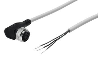 SIM-M12-3WD-5-PU - Sensor Cable, 90° M12 Receptacle, Free End, 5 Positions, 5 m, 16.4 ft - FESTO