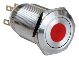MPI005DTELSRD12 - Vandal Resistant Switch, MPI005, 19 mm, SPDT, Latching, Round - BULGIN LIMITED