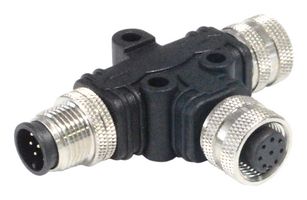 PXPPVC12TSFM08AFBIFB - Sensor Splitter, T - Style, Panel Mount, 8 Position M12 Receptacle, 2 x 8 Position M12 Plug - BULGIN LIMITED