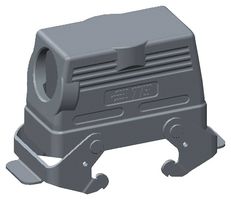 T1250162121-000 - Heavy Duty Connector, Hood, Side Entry, Aluminium Alloy Body, 2 Lever, H16B - TE CONNECTIVITY