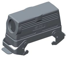 T1250242121-000 - Heavy Duty Connector, Hood, Side Entry, Aluminium Alloy Body, 2 Lever, H24B - TE CONNECTIVITY