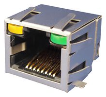 RJCSE538001 - Modular Connector, RJ45 Jack, 1 x 1 (Port), 8P8C, Surface Mount - AMPHENOL COMMUNICATIONS SOLUTIONS