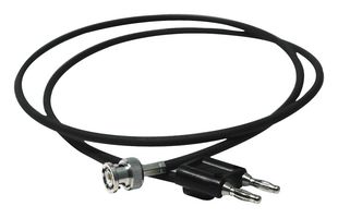 BU-5070-B-12-0 - BNC Breakout, BNC Plug, 4mm Stackable Dual Banana Plug, 12 ", 304.8 mm, Black - MUELLER ELECTRIC