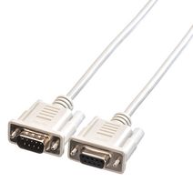 11.01.6260 - Computer Cable, D Subminiature Plug, 9 Way, D Subminiature Socket, 9 Way, 19.7 ft, 6 m, Grey - ROLINE