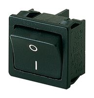 1802.1123 - Rocker Switch, On-Off, DPST, Non Illuminated, Panel Mount, Black, 1800 Series - MARQUARDT