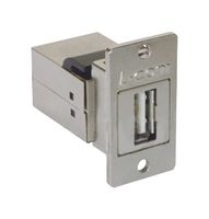 ECF504-AB - USB Adapter, USB Type A Receptacle, USB Type B Receptacle, USB 1.0, 2.0, Phosphor Bronze - L-COM