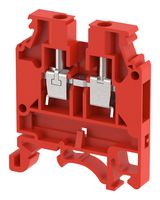 KUT4N/ RED - DIN Rail Mount Terminal Block, Feed Thru, 2 Ways, 20 AWG, 10 AWG, 4 mm², Screw, 32 A - ELKAY