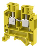 KUT6N/ YELLOW - DIN Rail Mount Terminal Block, Feed Thru, 2 Ways, 20 AWG, 8 AWG, 6 mm², Screw, 41 A - ELKAY