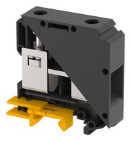 KUT50/ BLACK - DIN Rail Mount Terminal Block, Feed Thru, 2 Ways, 6 AWG, 00 AWG, 50 mm², Screw, 150 A - ELKAY