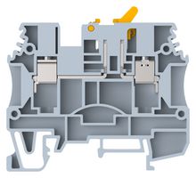 DUTKD4 - DIN Rail Mount Terminal Block, Knife Disconnect, 2 Ways, 4 mm², Screw, 20 A - ELKAY