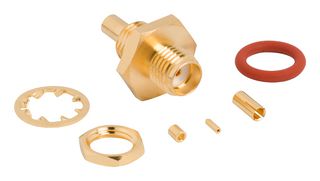 901-10798 - RF / Coaxial Connector, SMA Coaxial, Straight Bulkhead Jack, Solder, Crimp, 50 ohm, 1.37mm Micro - AMPHENOL RF