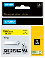 1805431 - RHINO 24 MM VINYL BLACK ON YELLOW - DYMO