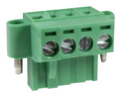 CTBP9200/4FL - Pluggable Terminal Block, 5 mm, 4 Ways, 28AWG to 14AWG, 2.08 mm², Screw, 20 A - CAMDENBOSS