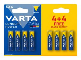 04903121448 - Battery, 1.5 V, AAA, Alkaline, Raised Positive and Flat Negative, 10.5 mm - VARTA