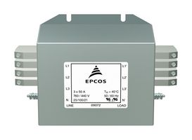B84143A0120R021 - Power Line Filter, General Purpose, 760 V, 120 A, Three Phase, 1 Stage, Chassis Mount - EPCOS