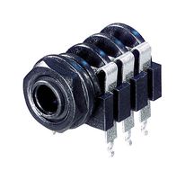 NYS219 - Phone Audio Connector, Stereo, 6.35mm, R/A, 3 Contacts, Jack, PCB Mount, Tin Plated Contacts - REAN