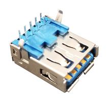 SS-52000-001 - USB Connector, USB Type A, USB 3.0, Receptacle, 9 Ways, Through Hole Mount, Right Angle - STEWART CONNECTOR
