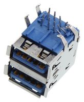 SS-52000-003 - USB Stacked Connector, Dual, USB Type A, USB 3.0, 9 Ways, Right Angle, Copper Alloy - STEWART CONNECTOR