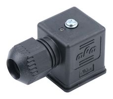 1212010032 - Circular DIN Valve Connector, 3Pos, Right Angle, DIN Form A, 3 Poles + Ground, 250V AC/DC, 16 A - MOLEX