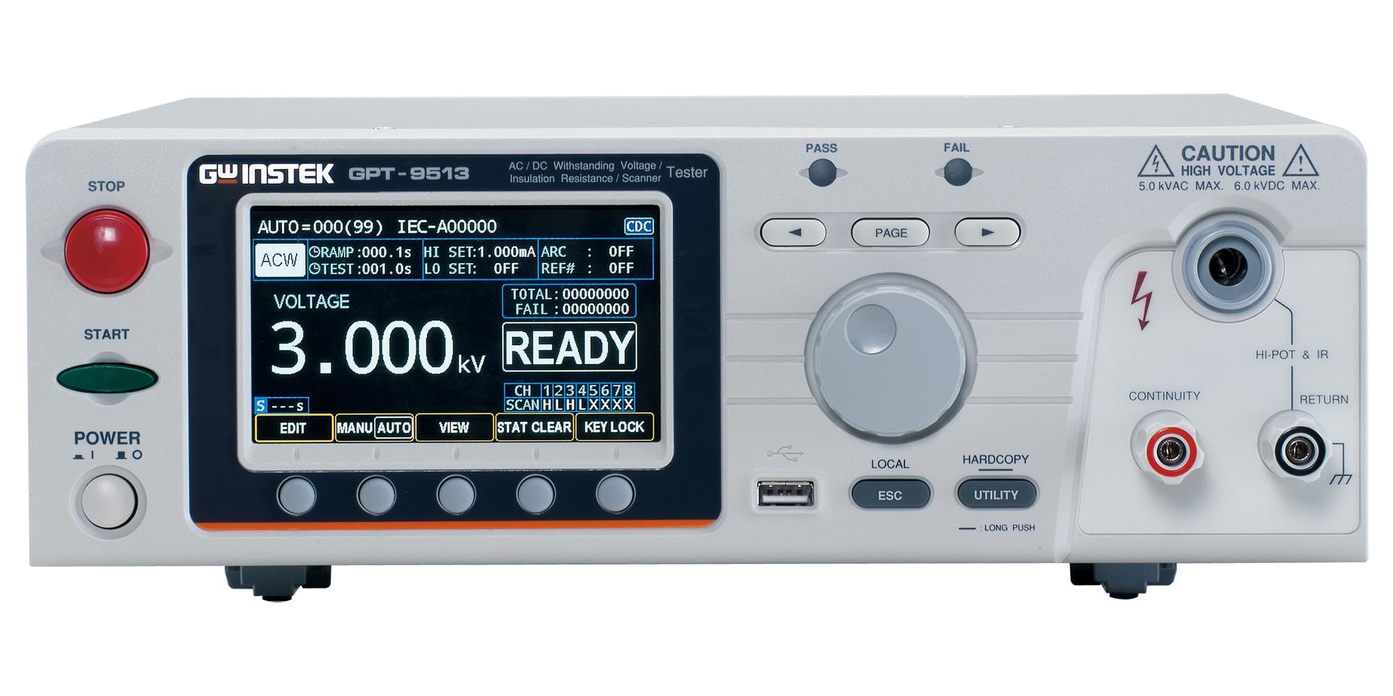 GW INSTEK Electrical Safety Testers GPT-9513 MULTI-CHANNEL HIPOT TESTER, 150VA GW INSTEK 3580320 GPT-9513