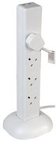 PEL00138 Extension Tower 8 Gang WHT USB 5m Pro Elec