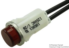 1050C1 NEON INDICATOR, RED, 12.7MM, WIRE LEADED VCC (VISUAL COMMUNICATIONS COMPANY)