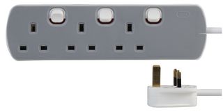 8313N-2m Ext Lead 3 Gang IND Switched 2m Pro Elec