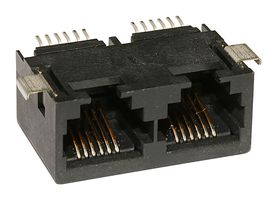 43841-0005 Modular Conn, R/A Jack, 8P8C, 2GANG, SMT Molex