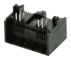 43814-6421 MODULAR CONN, R/A JACK, 6P4C, 2GANG, TH MOLEX