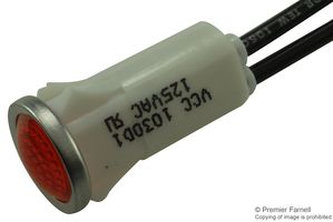 1030D1 Neon Indicator, Red, 12.7mm, Wire Leaded VCC (Visual Communications Company)