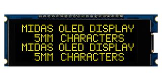 MDOB42005CV-EYM Oled Module, Cob, 20 X 4, Yellow On Blk Midas