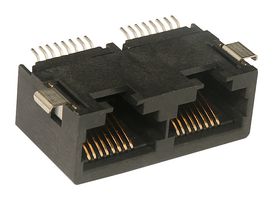 43841-0003 Modular Conn, R/A Jack, 8P8C, 2GANG, SMT Molex