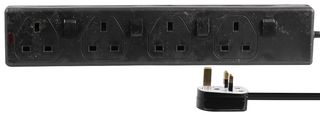 PEL00037 Extension Lead 4G IND SW Blk 2m Pro Elec
