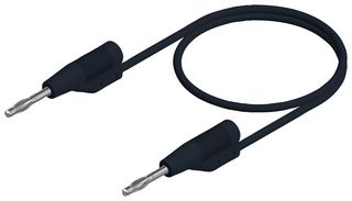 938120100 Test Lead, 2mm Banana Plug, Black, 500mm Hirschmann Test And Measurement