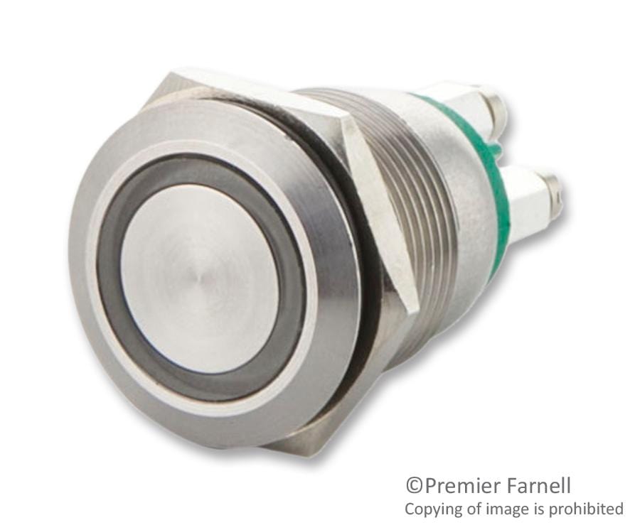 BULGIN LIMITED Vandal Resistant MPI002/TERM/GN SWITCH, ILLUMINATED GREEN BULGIN LIMITED 3248926 MPI002/TERM/GN