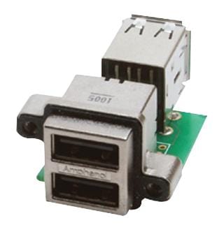AMPHENOL ICC USB Stacked Connectors MUSBC31130 USB STACKED, 2.0 TYPE A, 2PORT, R/A AMPHENOL ICC 1860552 MUSBC31130