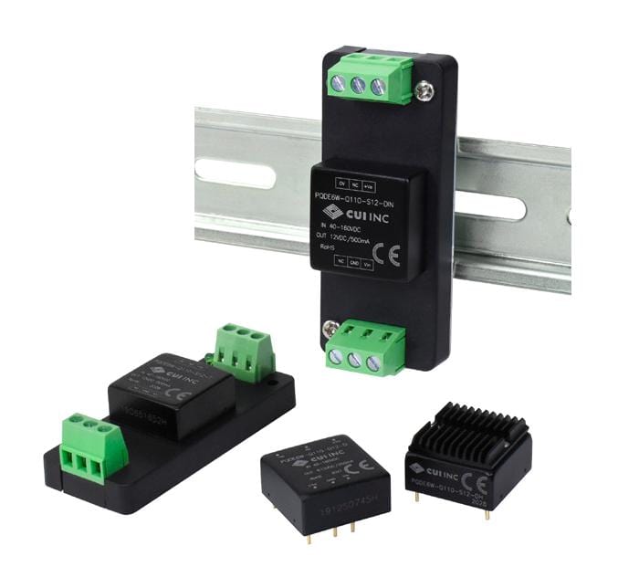 CUI Isolated Board Mount PQDE6W-Q110-S24-D DC-DC CONVERTER, 24V, 0.25A CUI 3595156 PQDE6W-Q110-S24-D