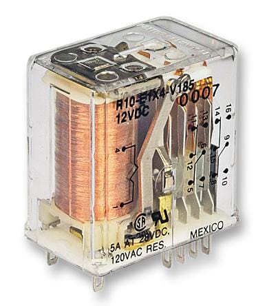 POTTER&BRUMFIELD - TE CONNECTIVITY Power - General Purpose R10-E1X2-V700 RELAY, DPDT, 120VAC, 30VDC, 5A POTTER&BRUMFIELD - TE CONNECTIVITY 1227085 R10-E1X2-V700