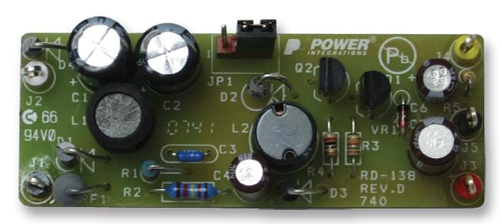 POWER INTEGRATIONS Power Management - DC / DC RDK-138 BUCK PSU, 1.2W, EVALUATION BOARD POWER INTEGRATIONS 2311541 RDK-138